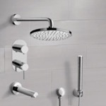 Remer TSH60 Tub and Shower Faucet Set with Handheld and Rain Shower Head